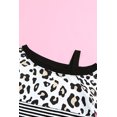 thumbnail image 3 of ABPHQTO Blusa de mujer de manga larga con cuello oblicuo a rayas de leopardo negro, 3 of 5