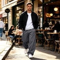 thumbnail image 6 of Men's Oversized Baggy Casual Sweatpants, Elastic Drawstring Waist Loose Wide Leg Trousers, Soft Comfort Knit Bottoms With Practical Side Pockets For Streetwear Daily Activities Gray S, 6 of 8