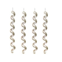 Hmgxay 4PC Christmas Ice Bar Decorations, Festive Icicle Ornaments for Tree, Holiday Snowflake Pendants, Winter Themed Christmas Tree Accents(Rose Gold)