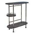 thumbnail image 1 of Benjara BM230373 Oblong Shape Metal Bar Unit with Stemware Rack, Gray & Chrome, 1 of 5