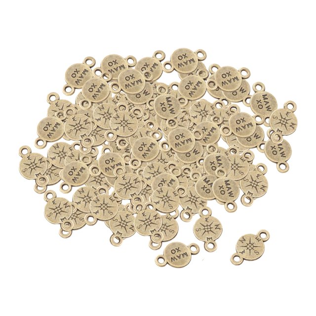 100 Piezas de Dijes de Brújula Accesorios de Joyería Colgantes de Brújula de Aleación de Zinc para Pendientes Fabricación de Joyas Llaveros Collares S Bronce antiguo Macarena Encantos de brújula
