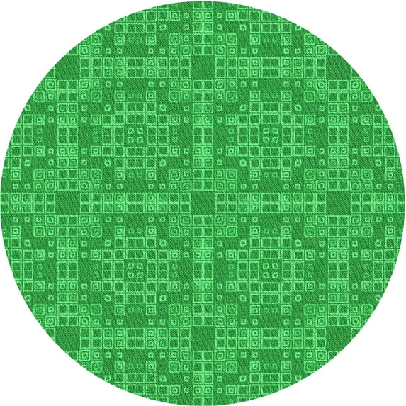Ahgly Company Machine Washable Indoor Round Transitional Neon Green Area Rugs, 6' Round