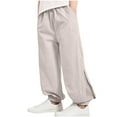 thumbnail image 4 of Ashirexll Summer Pants, Girls Pants, 2-15Y Children Elastic Waist Solid Color Breathable Pants Summer Pocket Trousers, 4 of 4