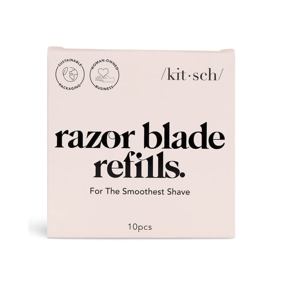 Recambios Kitsch de acero inoxidable de doble filo para hojas de afeitar, 10 unidades