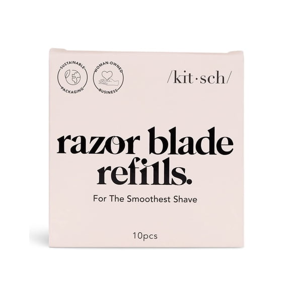 Recambios Kitsch de acero inoxidable de doble filo para hojas de afeitar, 10 unidades