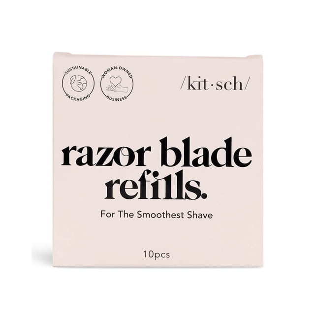 Recambios Kitsch de acero inoxidable de doble filo para hojas de afeitar, 10 unidades