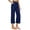 ABC35-Navy, variant on Lumtrix Linen Capri Pants For Women Barrel Harem Cropped Trousers Palazzo Elastic Waist Straight 2026 Spring Summer Beach Pants Navy XL