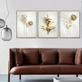 thumbnail image 4 of 3 Pieces Frameless Abstract Golden Flower Home Decor Luxury Canvas Painting Wall Art Poster and Print Nordic Living Room Art Design, Frameless, 4 of 8