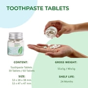 GlorySmile Toothpaste Tablets, Dual-Purpose for Brushing & Rinsing Teeth, 30 Count Travel-Sized, Mint Flavor