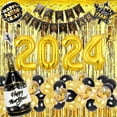 thumbnail image 2 of CSChome New Year Party Decorations New Year Balloons Set 32 Inch 2024 Golden Starburst Number Party Decorations, 2 of 5