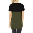 thumbnail image 2 of Women Color Block Crew Neck Twisted Hem Spliced Top, 2 of 5