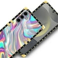 thumbnail image 4 of FKBRCL4U Compatible with Samsung Galaxy S24 S25 Case, Holographic Abstract Iridescent Textures Luxury Golden Decoration for Girl Women Soft TPU Shockproof Protective Hard PC Back, 4 of 7