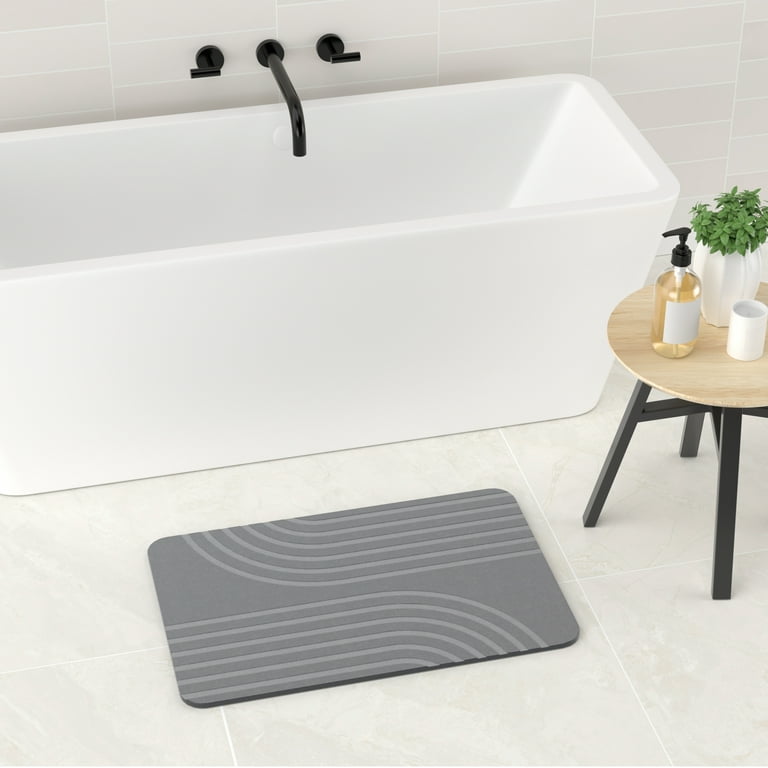 SVOHZAV Long Stone Bath Mat Super Absorbent Quick Dry Non-Slip Mat for  Bathroom Diatomaceous Earth Bath Mat Bathtub Rug Fits Under Door 47.2 L x