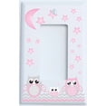 thumbnail image 2 of Grey and Pink Owl Light Switch Plate Rocker Covers Owl Nursery Decor (Single Rocker Switch Plate), 2 of 3