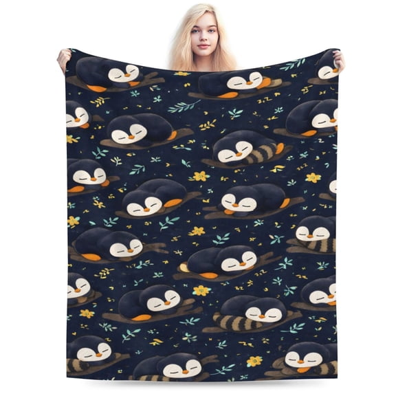 Sleeping Penguin Cute Blanket Penguin Throw Blanket Soft Cozy Blanket for Couch Bed Kids Christmas Gift 50x40