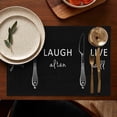 thumbnail image 4 of Black Placemats Set of 4,Funny Holiday Place Mats Decorations Washable Table Mats 12 x 18 Inch (Eat Good Laugh Often Live Well), 4 of 5