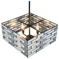thumbnail image 3 of Woodbridge Lighting Shimmer 4-Light Metal and Glass Pendant in Black, 3 of 4