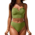thumbnail image 2 of Traje de baño de 2 piezas para mujer, trajes de baño para mujer, bikini de dos piezas con espalda descubierta y vendaje, conjunto de ropa de playa para mujer, 2 of 5