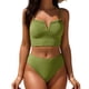 thumbnail image 2 of Tankini para mujer, bikini liso sin espalda, de dos piezas, estilo vendaje, para playa, dos piezas, tankini, 2 piezas, 2 of 5