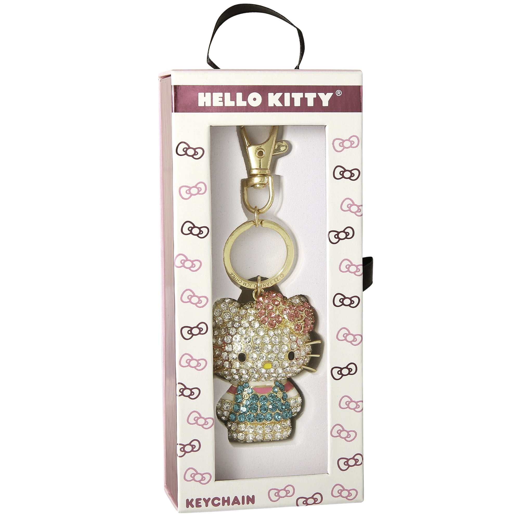 Sanrio Hello Kitty Pave 3D Bling Keychain - Bag Charm, Backpack Accessories, Travel Collectible Gift Keychains