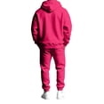 thumbnail image 3 of Sweatsuits Men 2 Piece Outfit Hoodie Jogger Sweatsuit Long Sleeve Solid Hooded Sweatshirt, Leisure Athletic Outfit for Everyday Outdoor Hot Pink XXL, 3 of 3