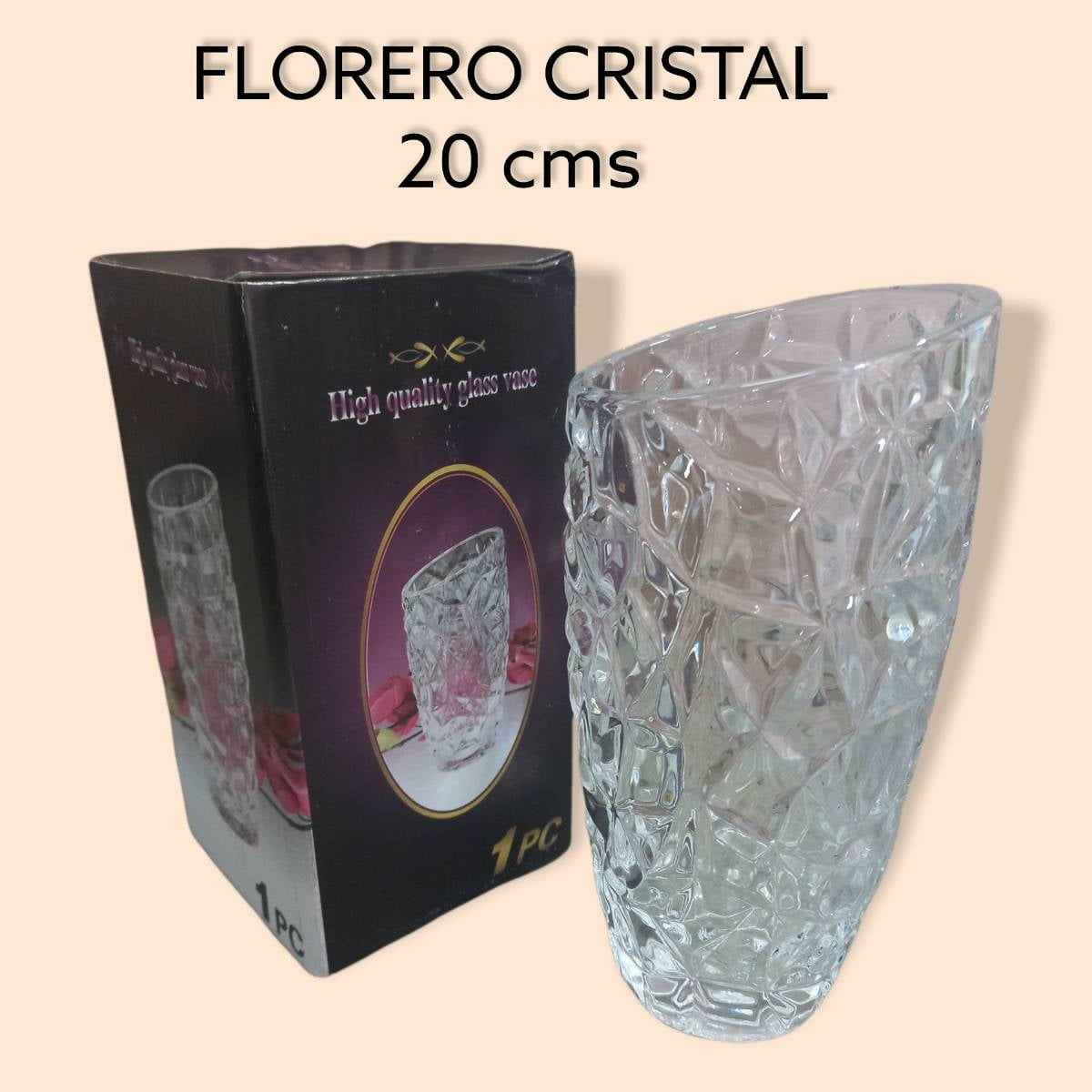 FLORERO CRISTAL 20 CM MODELOS
