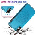 thumbnail image 3 of Funda para iPhone Xs Max con tarjetero de piel sintética con estampado de flores de datura, 3 of 5