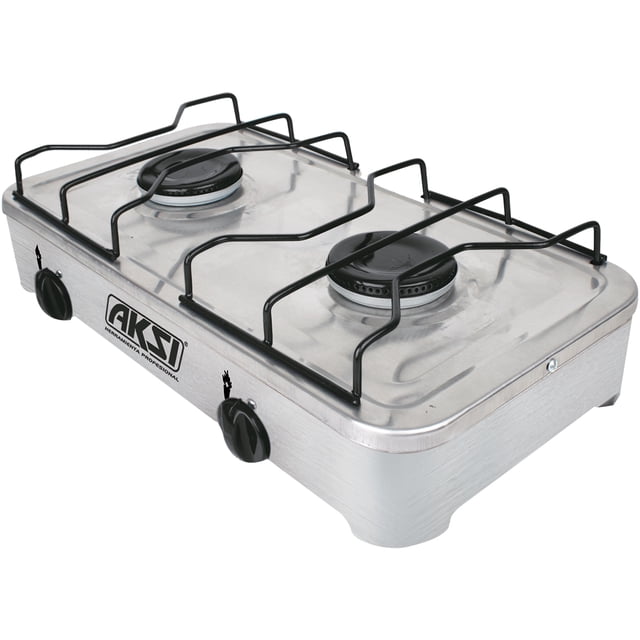 Estufa 2 Quemadores Aksi Acero Inoxidable Mesa