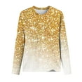 thumbnail image 4 of Homenesgenics Sequin Tops for Women Spring Plus Size Womens Clothes Printed Round Neck Pullover Long Sleeved Casual Plus Size Womens Clothes(Yellow,S), 4 of 4