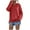 Red, variant on Ixbnca Women's Fall Winter Hooded Sweatshirt Casual Loose Solid Color Long-sleeved Side Split Pullover Top