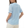 thumbnail image 2 of Women’s Pretty Garden VNECK POPLIN SLEEVE TOP - BUTTON UP TOP, 2 of 6