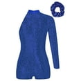 thumbnail image 2 of Alvivi Girls Gymnastics Leotards Glitter Sequins Dance Jumpsuit Biketard Short Unitard with Hairband Blue 16, 2 of 6