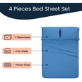 thumbnail image 2 of 600 Thread Count Egyptian Cotton Deep Pocket Fitted and Flat Sheets, Soft, Cooling 10-12" Inches Deep Pocket Bed Sheet Set for Queen Size Bed (Medium Blue), 2 of 4