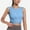 Blue, variant on WXLWZYWL Womens Cropped Workout Tops Flowy Gym Athleric Clothes Slim Fitted Yoga Exercise Shirts