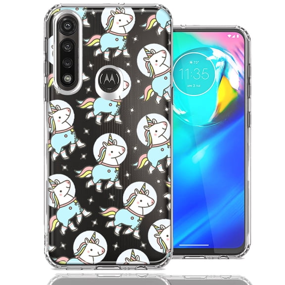 MUNDAZE For Motorola Moto G Power Space Unicorns Design Double Layer Phone Case Cover