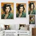 thumbnail image 4 of Designart "Johansson In Green Jade Portrait" Woman Pop Art Floater Framed Wall Art Prints, 4 of 5