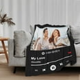 thumbnail image 3 of Custom Blanket with Picture Personalized Spotify Music Cover Gifts for Boyfriend Girlfriend, Anniversary Memorial Photos Gifts for Him Her Couple, Customized Christmas Valentines Day Birthday Gifts, 3 of 6