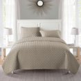 thumbnail image 2 of VCNY Home Nina Bedding Collection Luxury Premium Ultra Soft Quilt Coverlet, Comfortable 3 Piece Set, Modern Geometric Design For Home Hotel Decor, Full/Queen, Taupe, 2 of 4