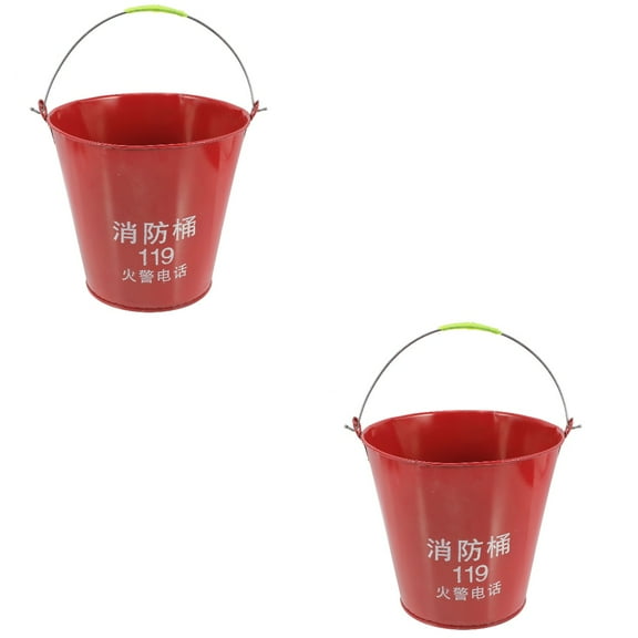 Masteelf 2-Pack Iron Sand Buckets for Fire Safety, Heavy-Duty Utility and Multi-Purpose Storage Buckets