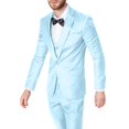 thumbnail image 3 of Men's Slim Fit 2-Piece Suit Set, Business Blazer Jacket and Dress Pants, Formal Wear For Wedding Party and Special Occasions,Sky Blue,4XL, 3 of 6