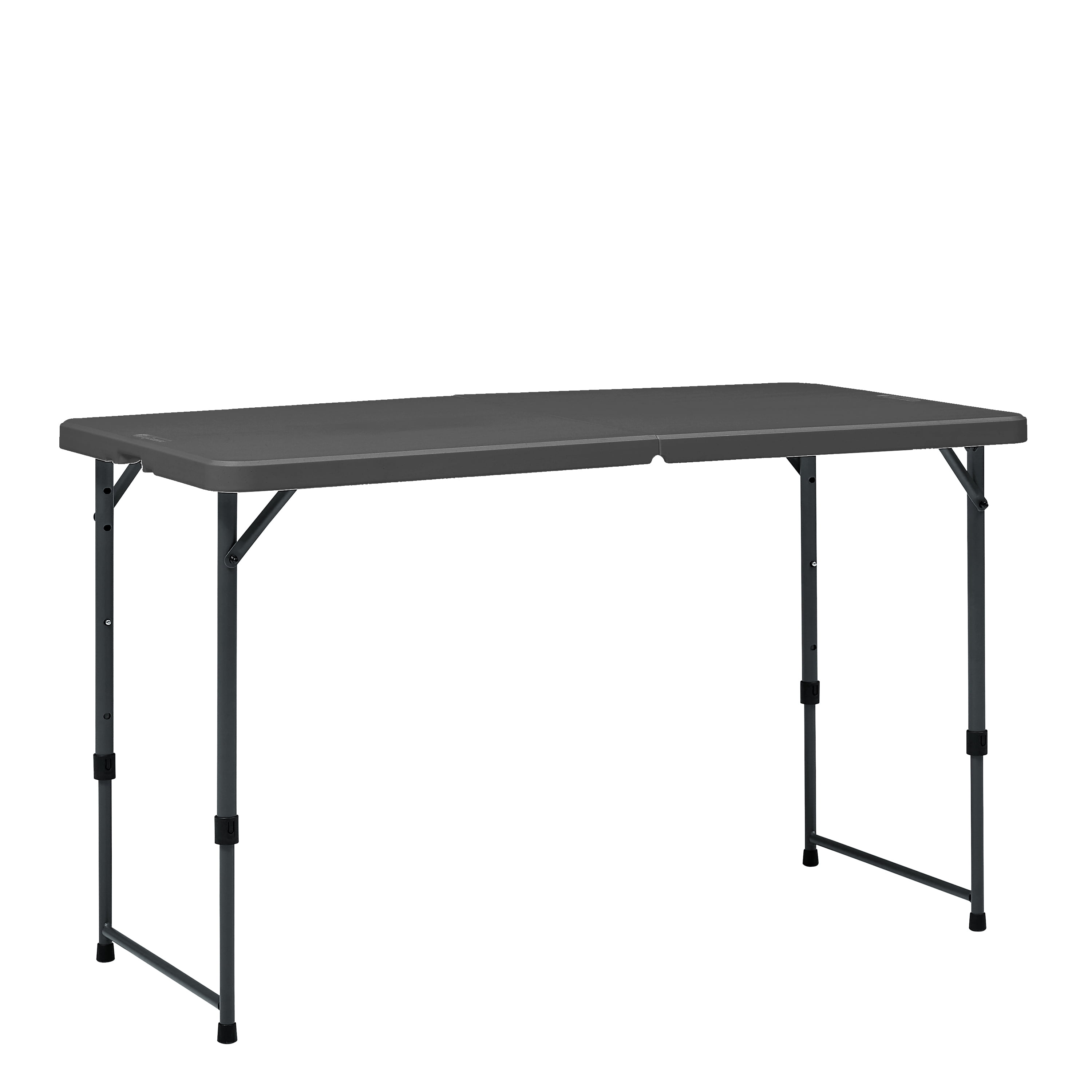 Mainstays 4' Adjustable Height Centerfold Folding Table, Black