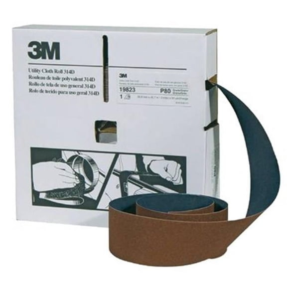 3M Utility Cloth Roll 1-1/2 W x 50 Yd Aluminum Oxide P80 Grit