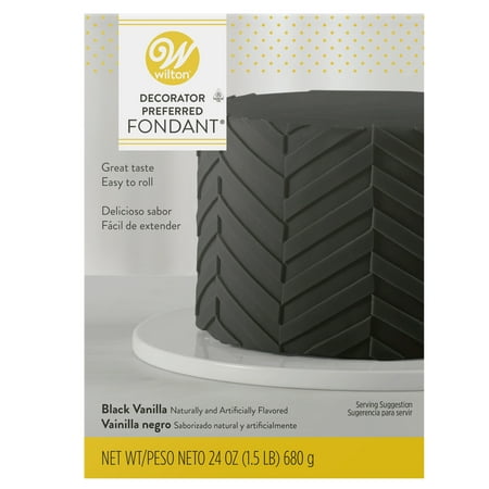Wilton Black Vanilla-Flavored Fondant for Cake Decorating 23.9 oz Packaging May Vary
