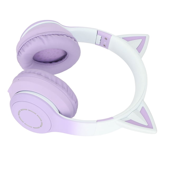 Auriculares de Música Plegables, Auriculares Con Orejas de Gato Led de 7 Colores, Auriculares para una una una conexión estable dento de 10 m