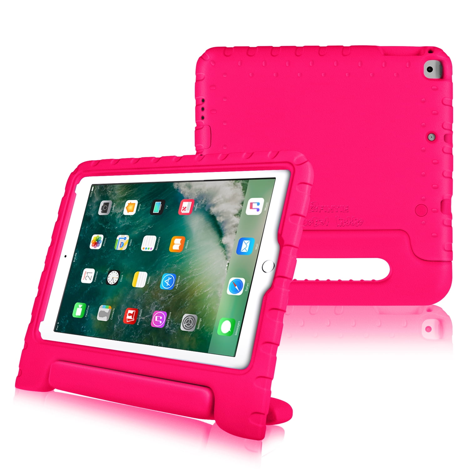 Housse IPad 9.7" – Compatible IPad 6e/5e Génération, IPad Air 1 Et 2 – Fermeture Magnétique – Bleu Fleurs Chat - 4