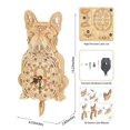 thumbnail image 3 of Puzles 3D de madera con forma de bulldog mecánico JigToy, reloj navideño, 3 of 6
