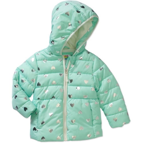 bebe Girls Long Puffer Coat 3T Green