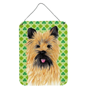 Cairn Terrier St. Patricks Day Shamrock Portrait Wall or Door Hanging Prints