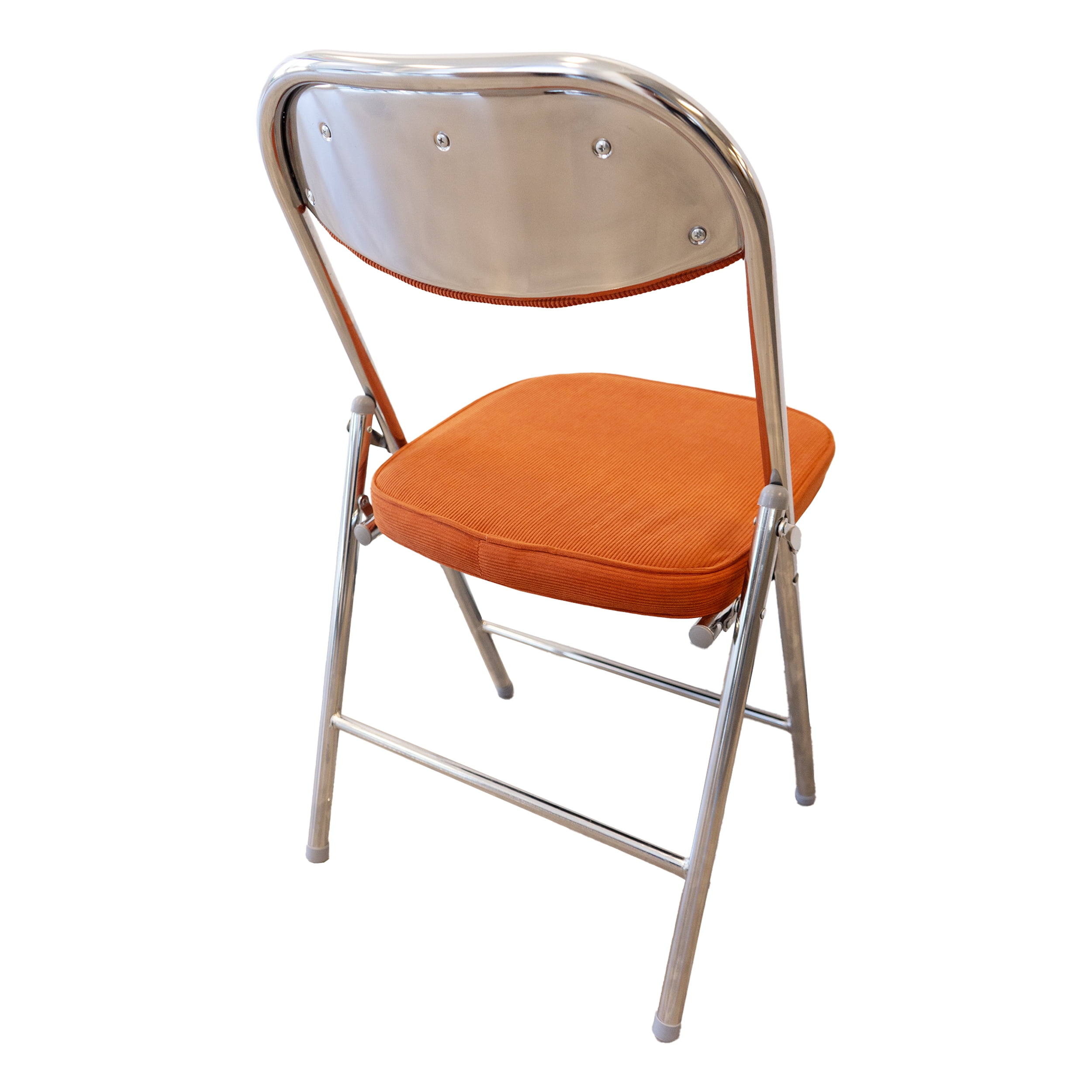 RTC Group Vurban Furniture Padded Folding Chairs with Cushion, Durable & Portable Foldable Fabric Chairs for Indoor & Outdoor, Party, Dining, Work, Banquet - Citrus Orange, Set of 2