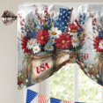 thumbnail image 5 of Vintage USA Flag Tie Up Valances Curtain, Adjustable Kitchen Independence Day Valances for Windows Decor, Rod Pocket Short Curtains Set for Bedroom/Bathroom, 42"x12", 5 of 9